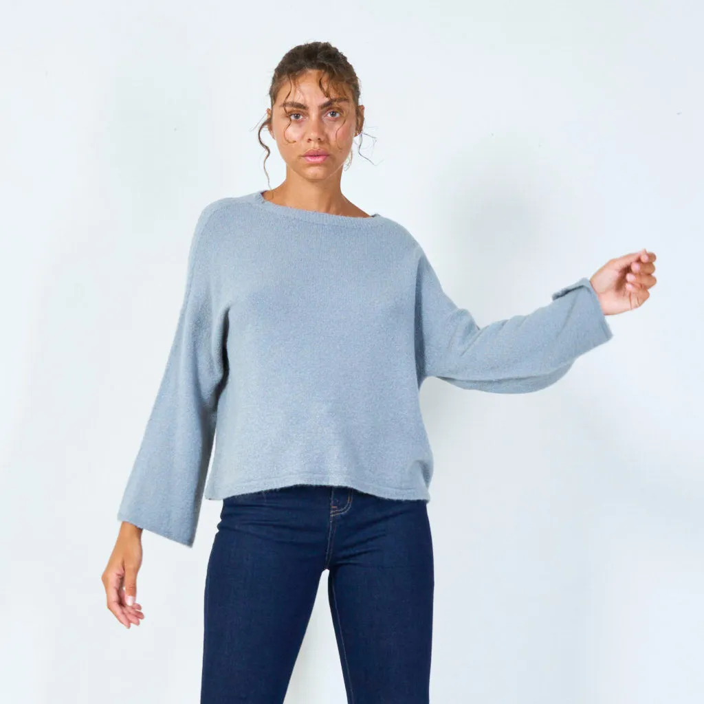 Oversized crewneck knit sweater wholesale