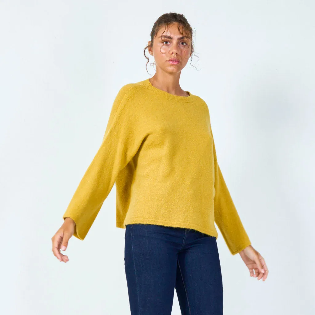 Oversized crewneck knit sweater wholesale