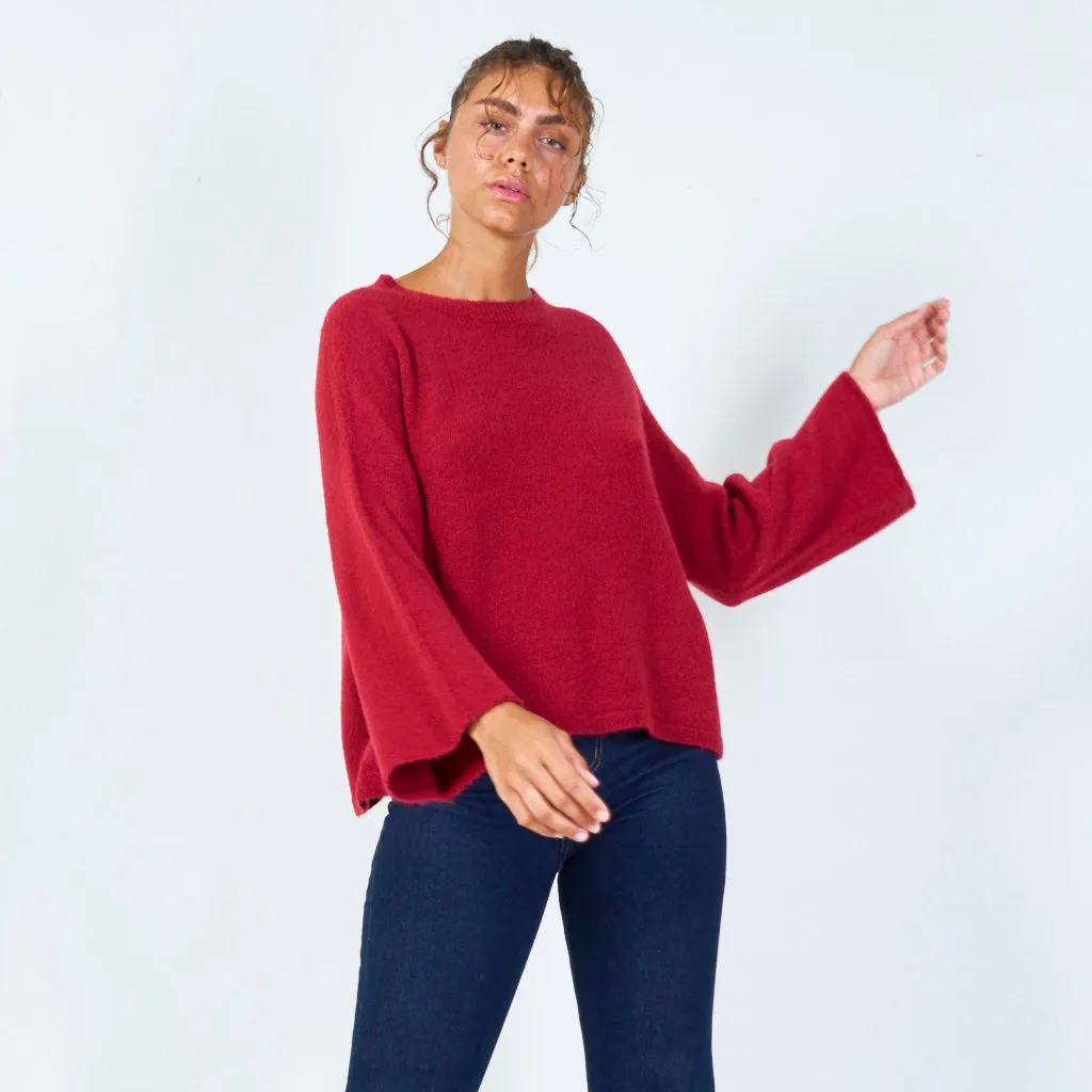 Oversized crewneck knit sweater wholesale