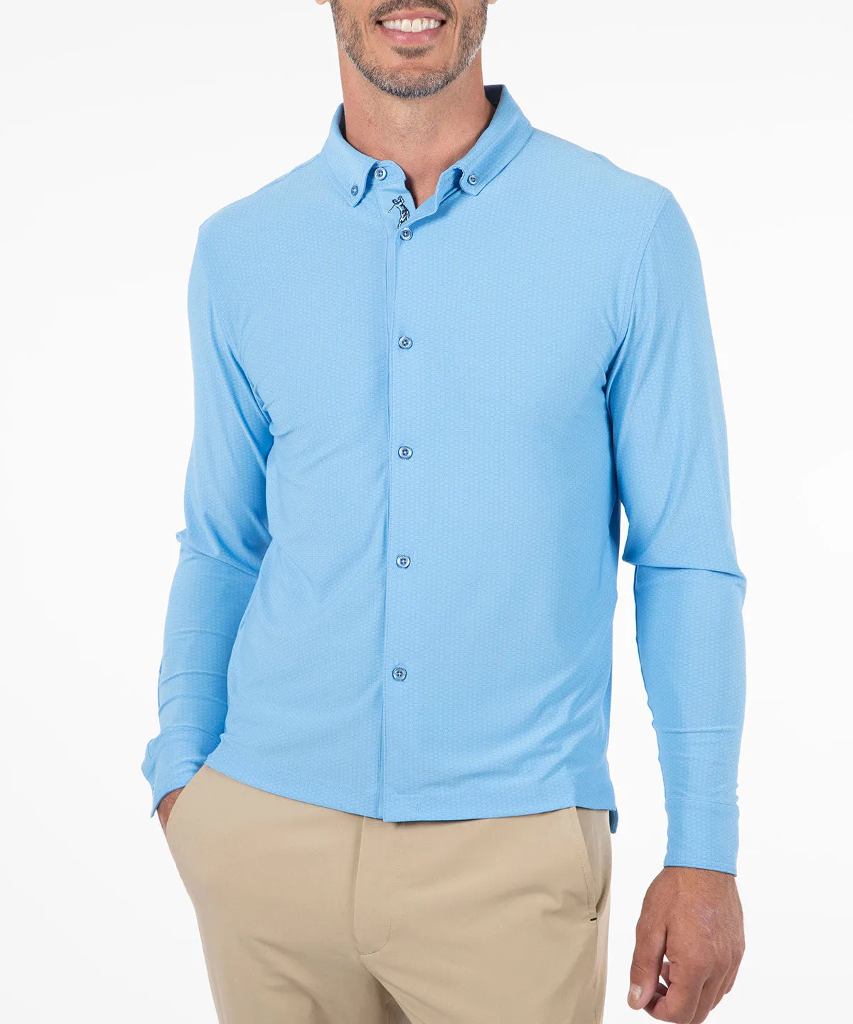 Performance Jersey Balata Button-Down Long-Sleeve Sport Shirt