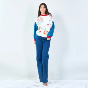 Playful candy-themed sweater wholesale