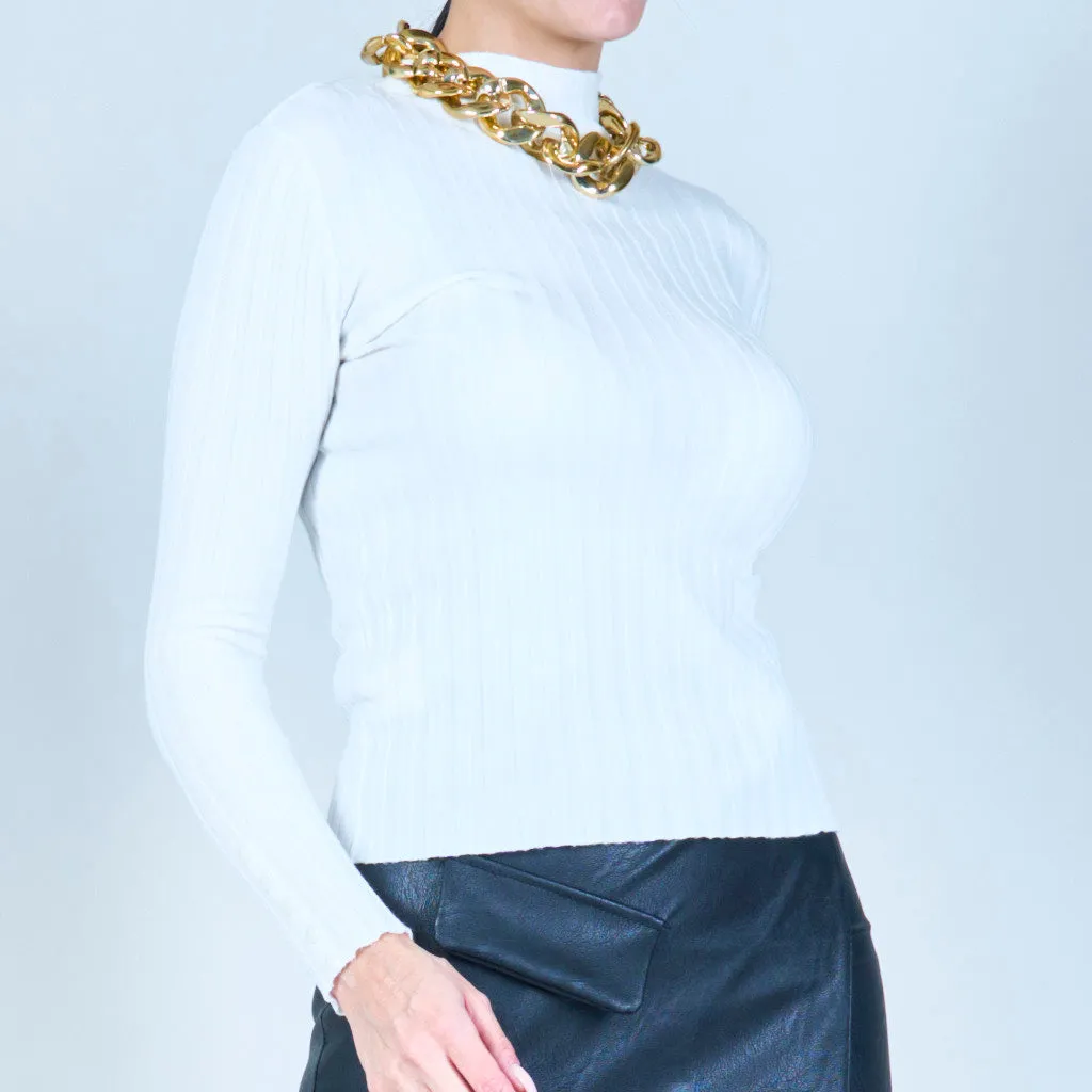 Ribbed high-neck sweater wholesale