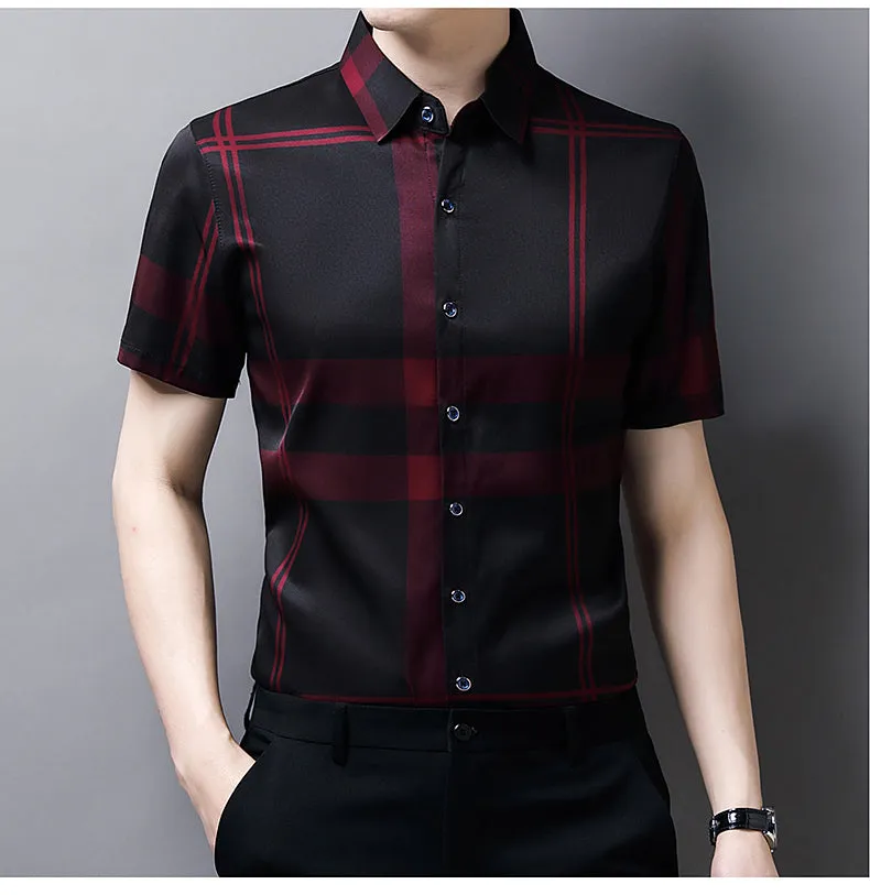 Striped Printed Stylish Short Sleeve Men Shirt