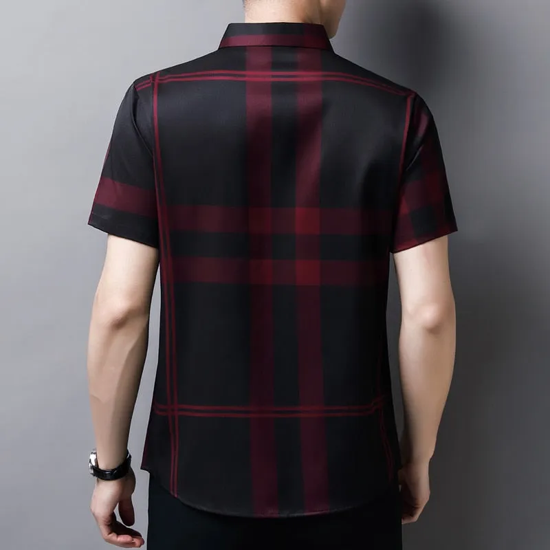 Striped Printed Stylish Short Sleeve Men Shirt