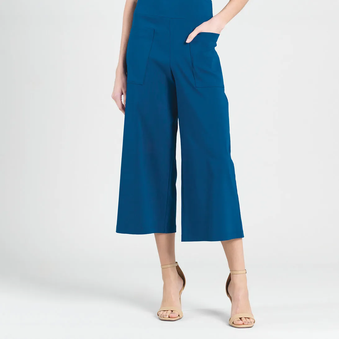 Techno Knit - Front Pocket Gaucho Pant - French Blue - Final Sale!