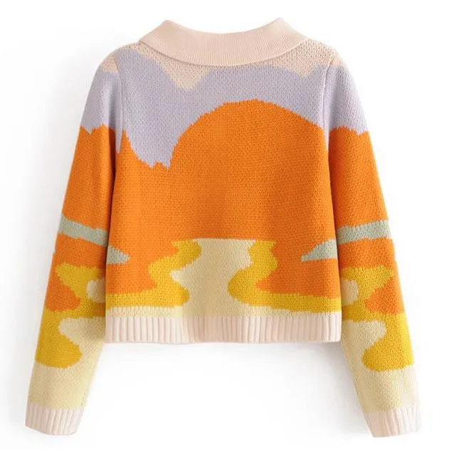 'Tequila Sunrise' Cropped Cardigan