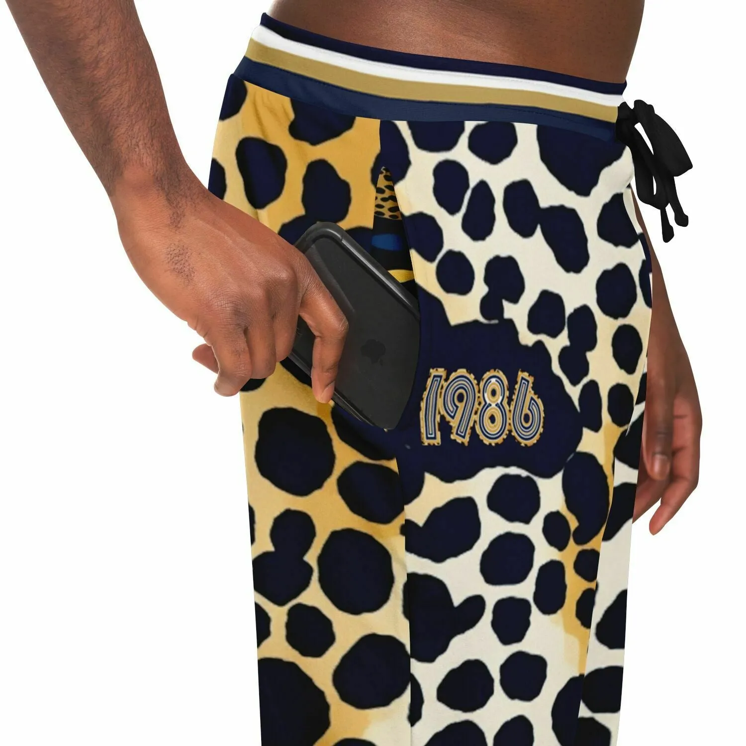 THS 1986 Blue Leopard Safari Eco-Poly Unisex Joggers