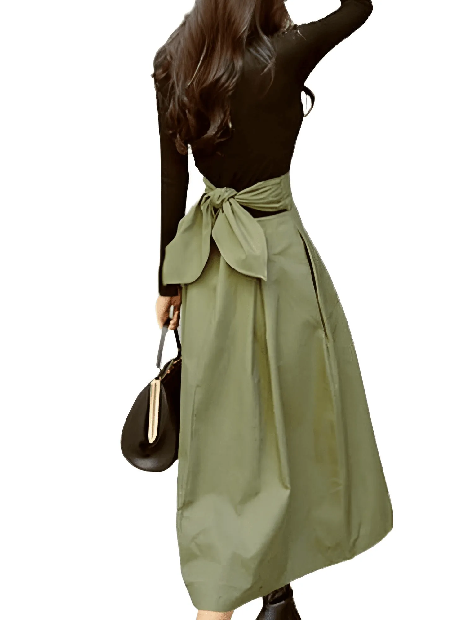 Women's High Waist Bow Skirt