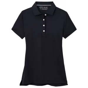 Womens Short Sleeve Button Polo Black - 2024